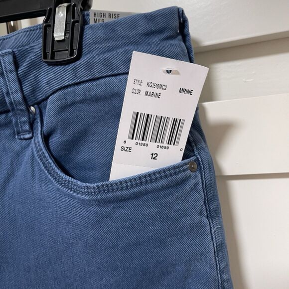 KUT From The Kloth Jeans Marine High-Rise Fab Ab Wide Leg Raw Hem Sz 12 NWT - Picture 5 of 14